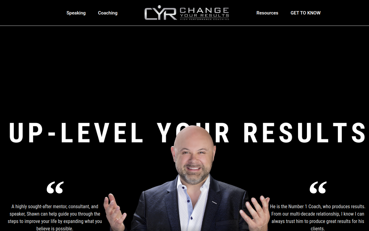 Change Your Results website screenshot