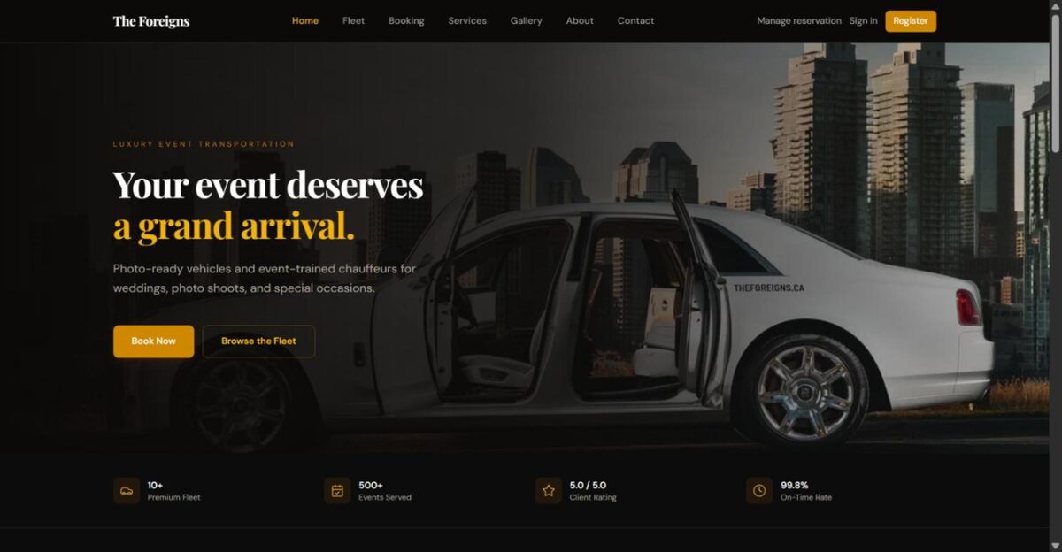 The Foreigns website screenshot
